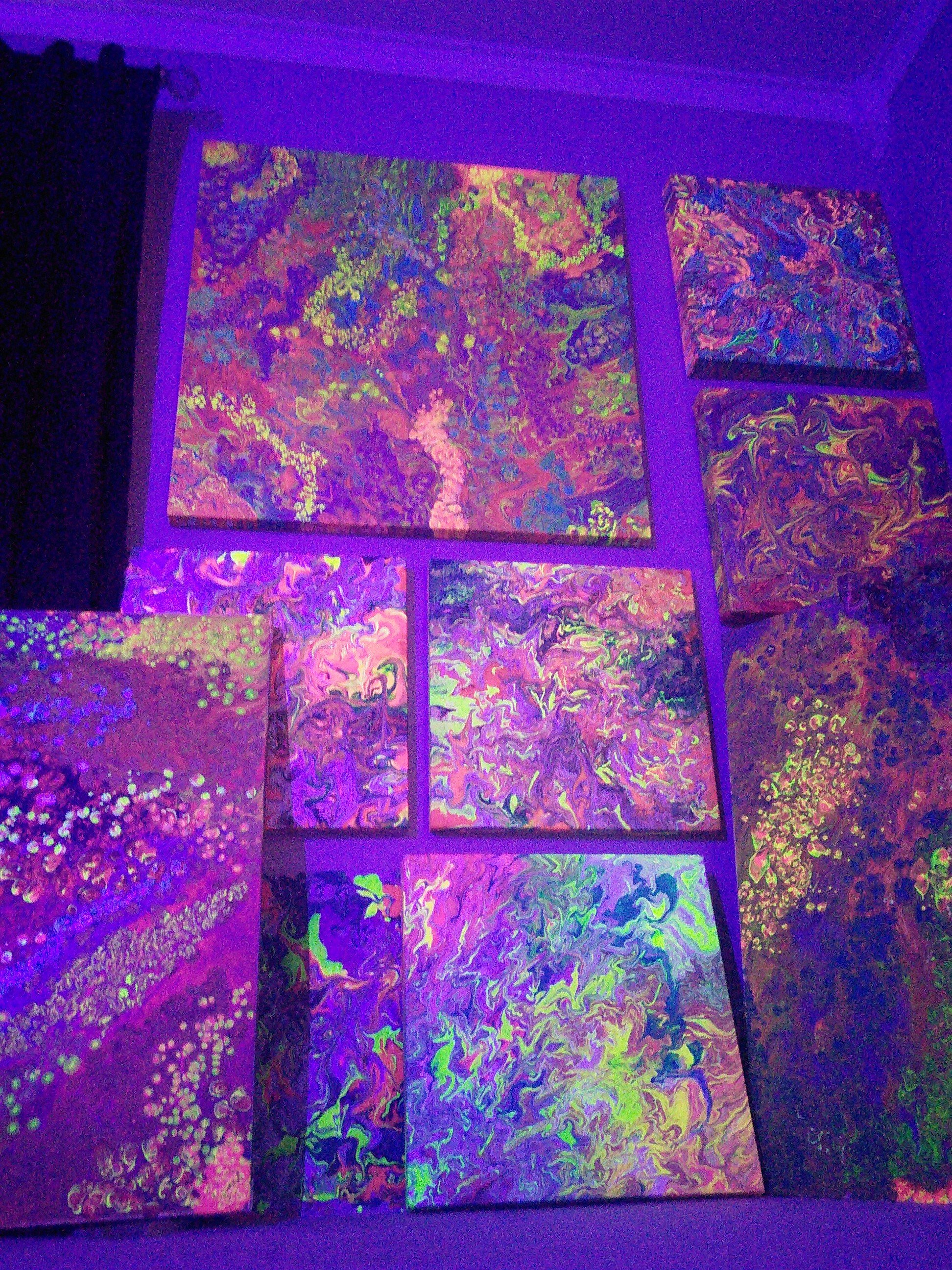 Blacklight Art Gallery -- Optic Paintings