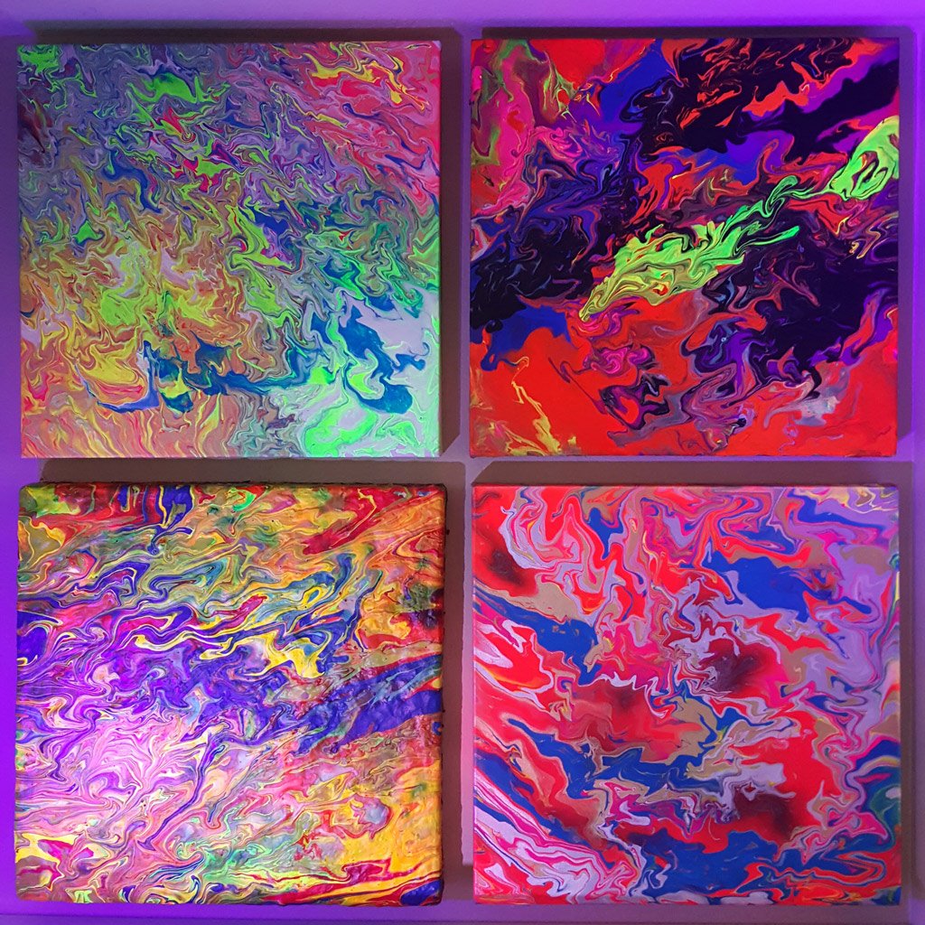 Quadtych Paintings Original Abstract